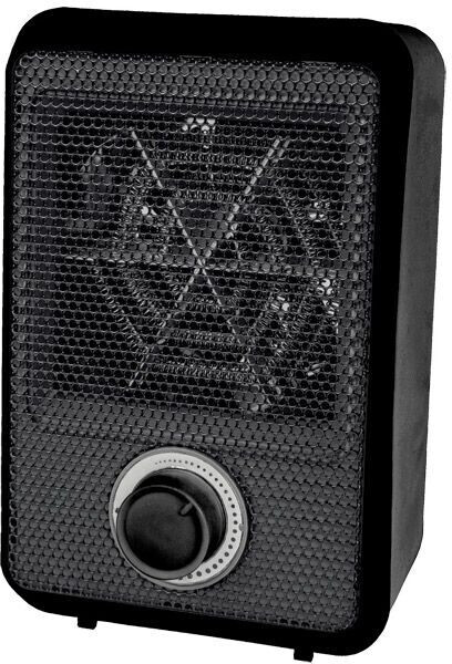 Quest Barbuda Low Wattage 230v Ceramic Thermostatic Compact Fan Heater