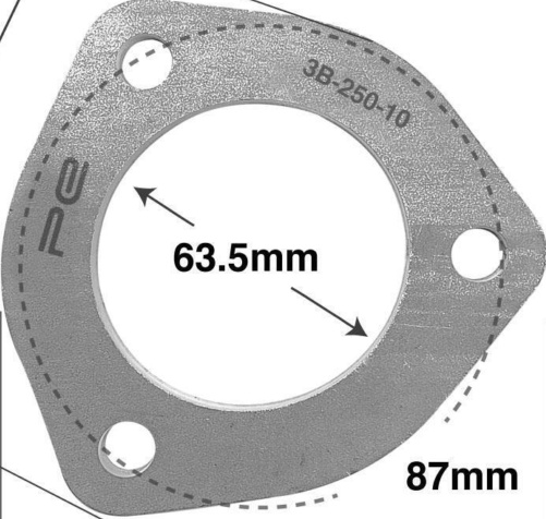 2.5"" 63mm 3 Bolt Exhaust Flange Plate Weld On 8mm Thick 304 Stainless Steel