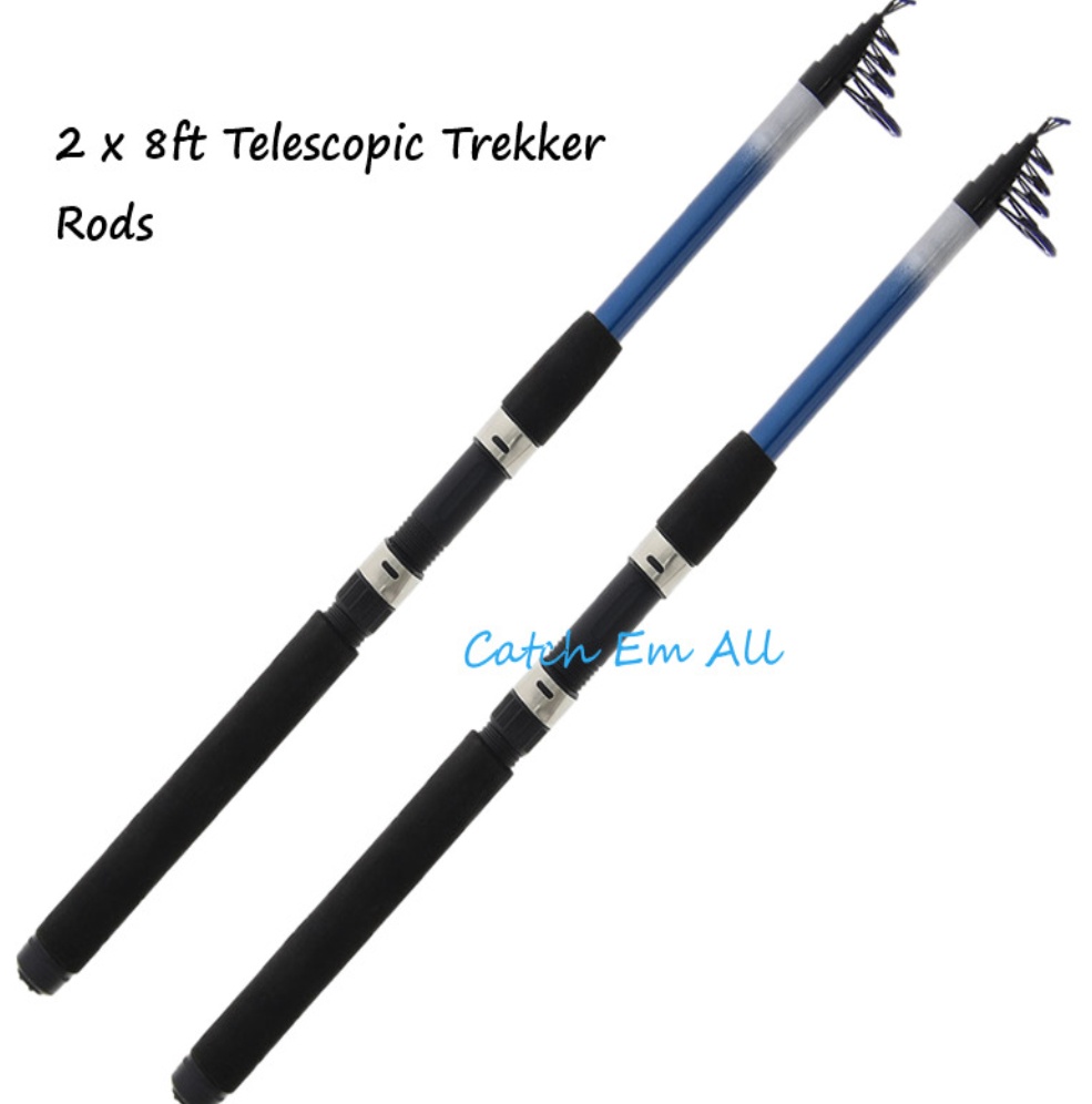 8FT Telescopic Fishing Rod 2.4m Coarse Travel Compact Sea Spinning Trekker Rod