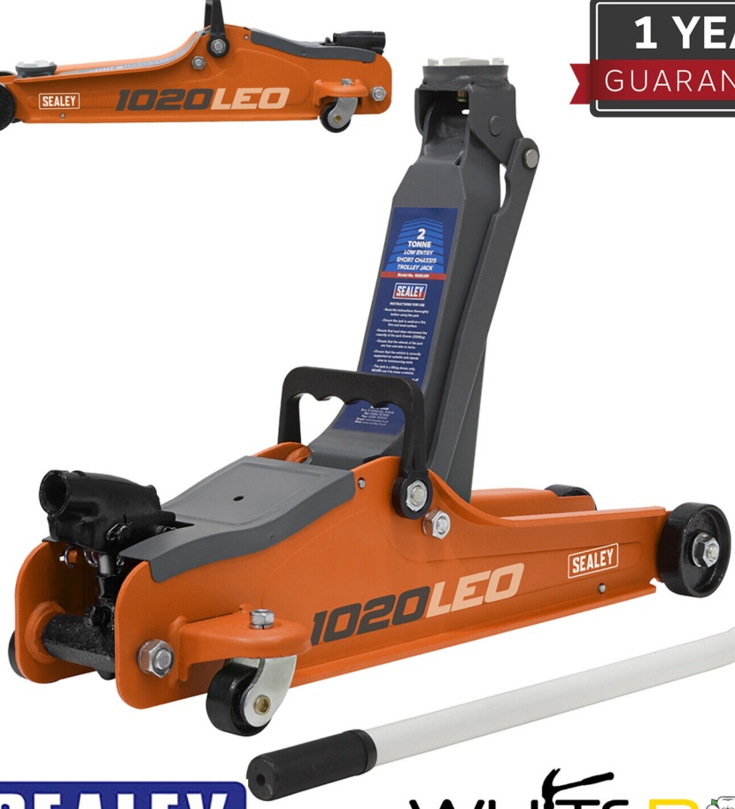 Sealey 1020LEO 2 Tonne Low Entry Short Chassis Orange Trolley Jack