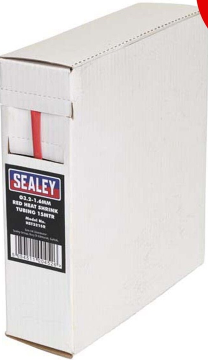 Sealey HST3215R Heat Shrink Tubing 3.2-1.6mm 15m - Red