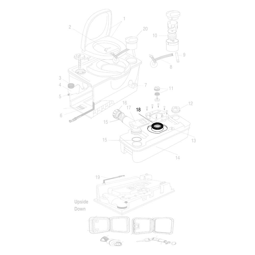 Thetford Cassette Toilet Lip Seal - After 2000 - C2, C3, C4, C200 Caravan 23721