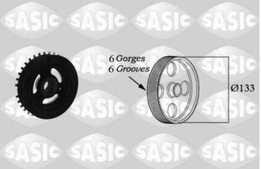 SASIC 2156040 Belt Pulley, crankshaft for FORD