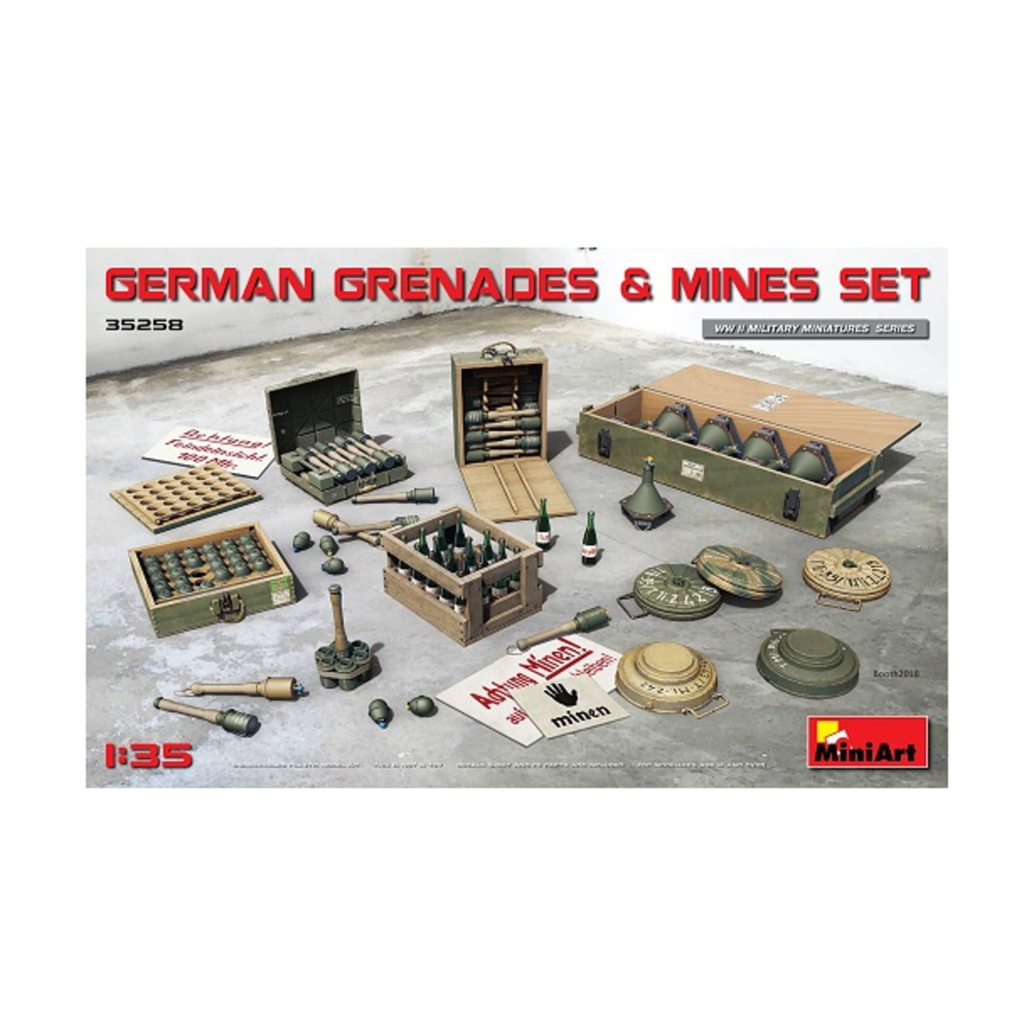 Miniart 35258 - 1/35 WWII German Grenades and Mines Set - New