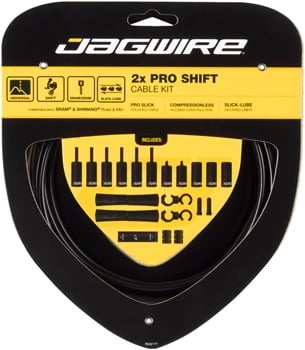 Jagwire Pro Gear Shift Kit 2x - Black (Seamless Gear Shifting / Road Bike / MTB)