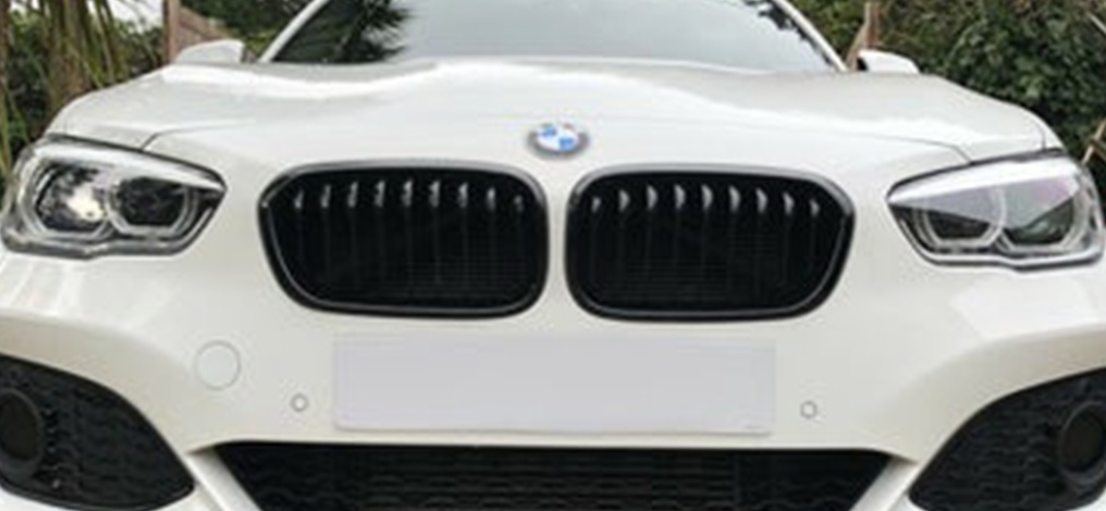 BMW 1 SERIES 2015-19 GLOSS BLACK KIDNEY GRILLES SURROUNDS COVERS F20 F21 MSPORT