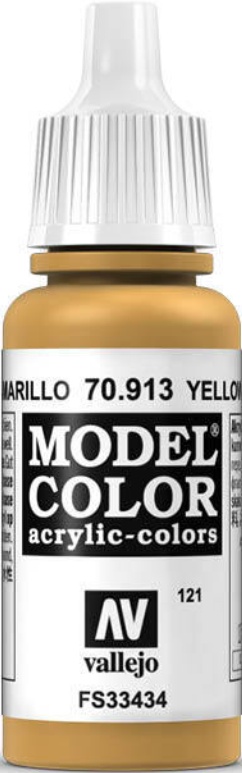 Vallejo Model Color Yellow Ochre Acrylic 17ml/0.57 fl oz Dropper Bottle - 70.913 - Image 5