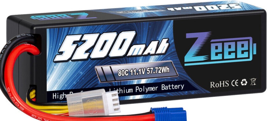 2x Zeee 3S LiPo Battery 11.1V 80C 5200mAh EC3 Plug for RC Car Truck Helicopter