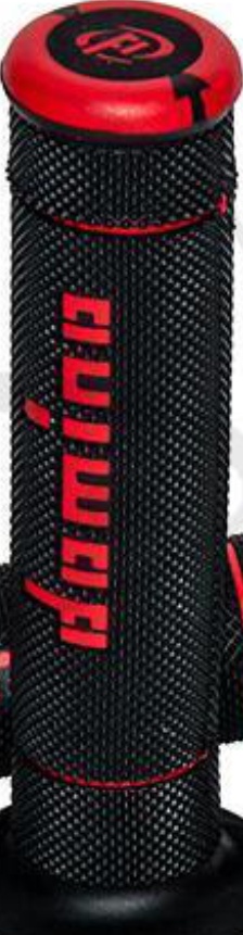 Domino Black-Red Closed Grips D 22 Mm L 125 Mm For Motorcycle Parts