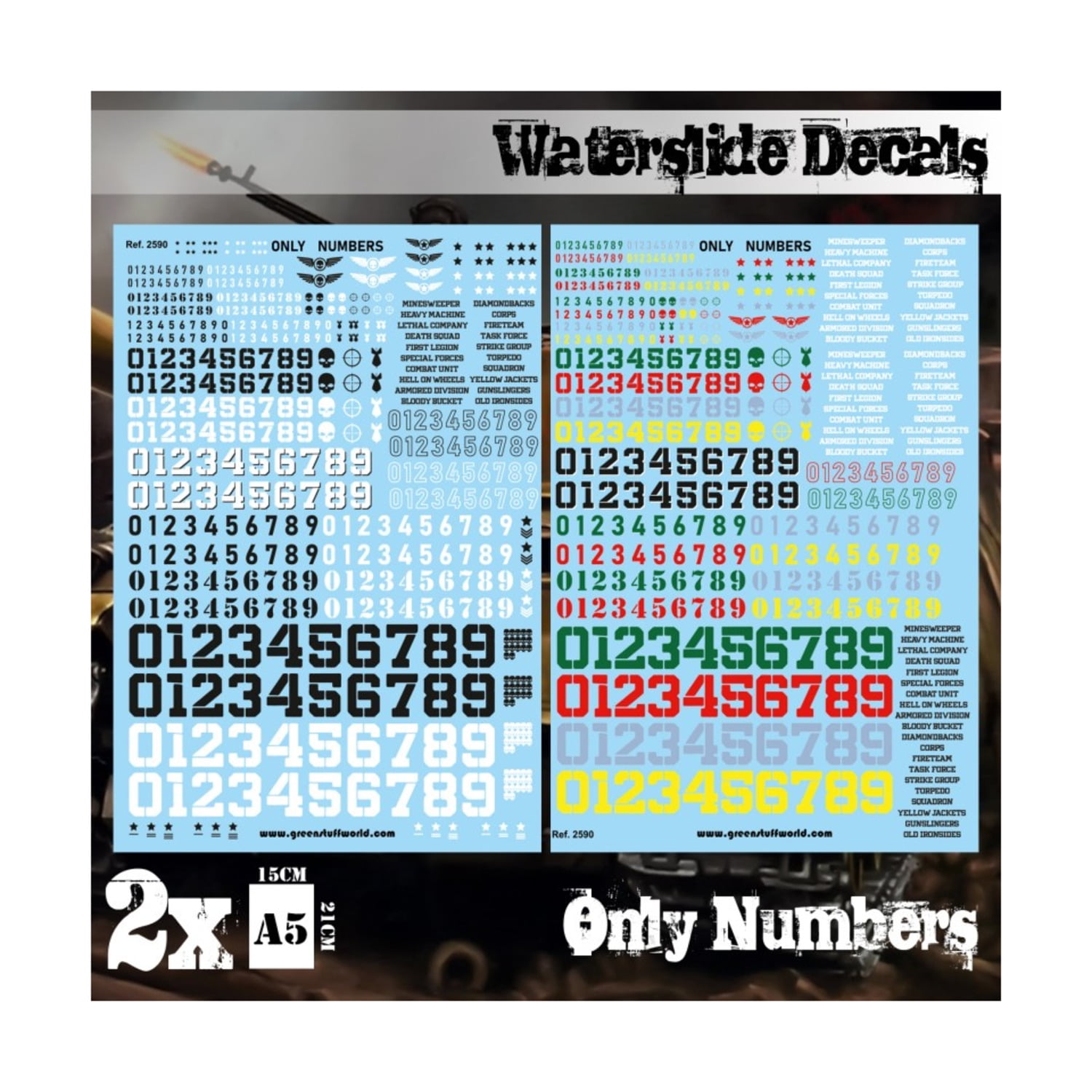Green Stuff World GSW2590 - Waterslide Decals - Only Numbers - New