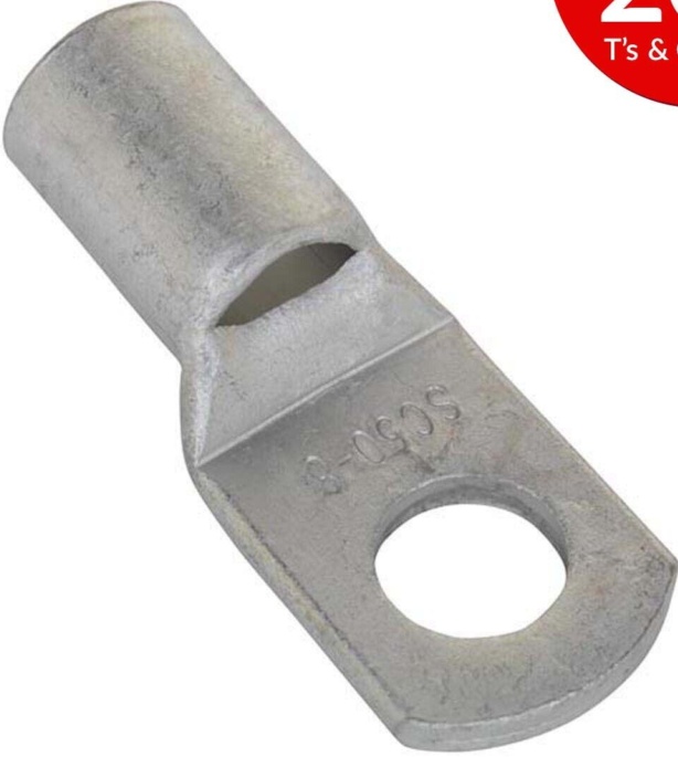 Sealey LT508 Copper Lug Terminal 50mm² x 8mm - Pack of 10