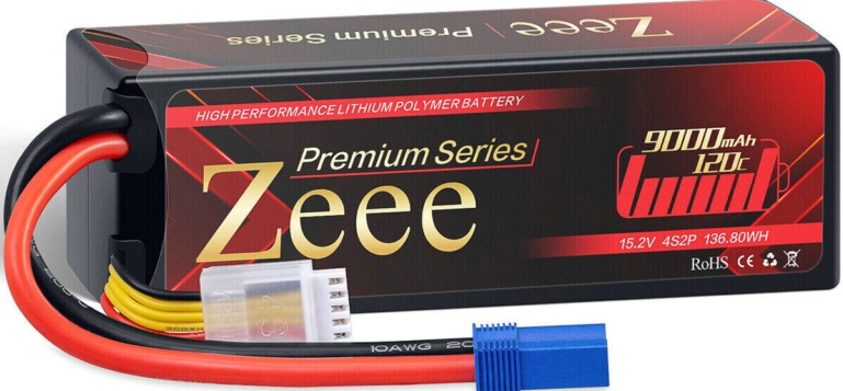 2x Zeee 4S LiPo Battery 15.2V EC5 9000mAh 120C HV Hardcase for RC Car Truck Tank