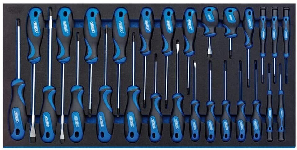 B&Q -  Soft Grip Screwdriver Set 27 Piece Full Drawer Eva Insert Tray Chrome Vanadium - Image 5