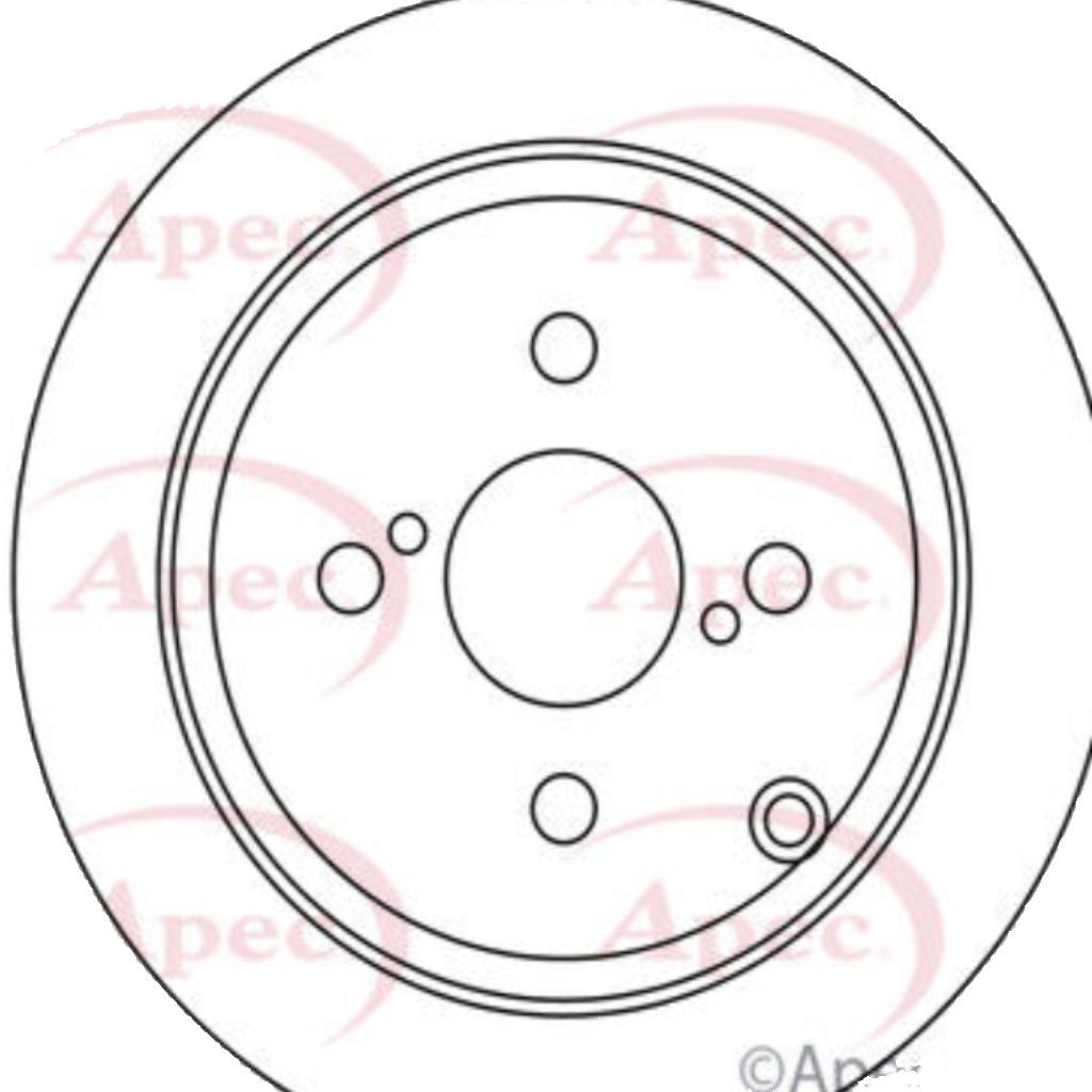 Braking Brake Disc APEC DSK2209 Rear Solid Fits Toyota Corolla Outer Ø 258mm