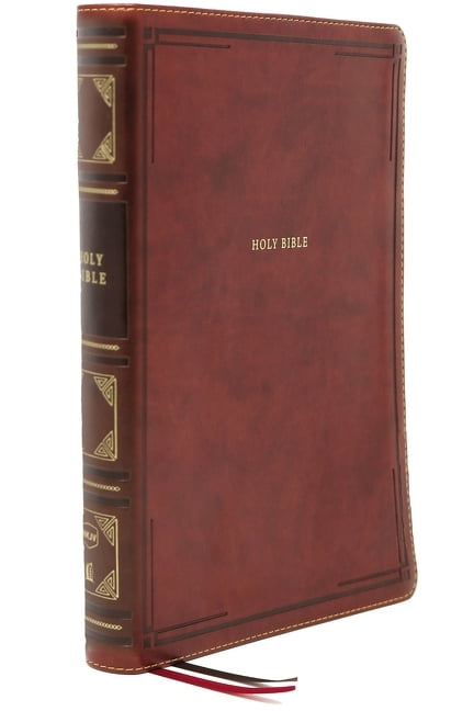 NKJV, Thinline Bible, Large Print, Leathersoft, Brown, Red Le... - 9780785238003