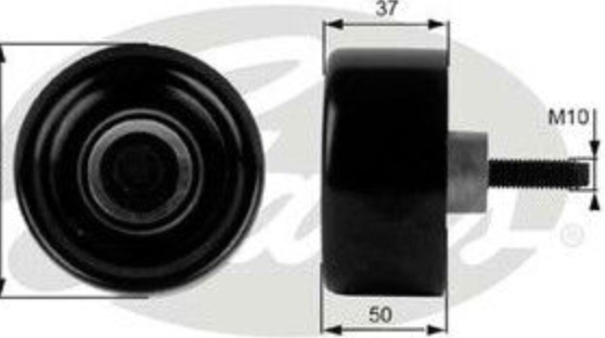 GATES T36186 Deflection/Guide Pulley, V-ribbed belt for FORD,LDV - Image 7