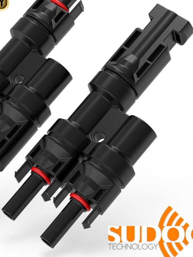 Sudoo Solar Branch T 2 to 1 Connectors Splitter, Parallel PV Panel Pair