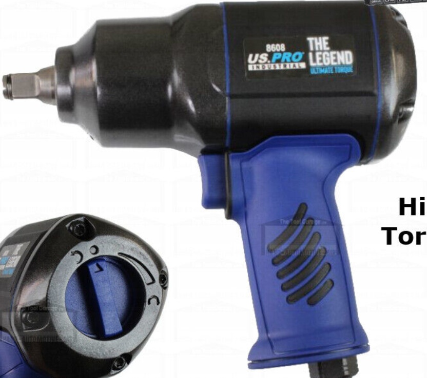 US PRO INDUSTRIAL 1/2"" Air Impact Gun, Wrench Ultimate Torque Legend 1700nm 8608
