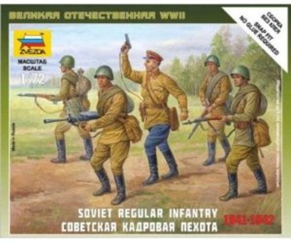 Zvezda 6179 - 1/72 Wargame Addon Figures Set Soviet Infantry 1941-42 - New