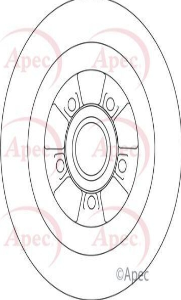 Brake Disc Rear Solid Braking 260mm Diameter Fits Renault Megane APEC DSK3368