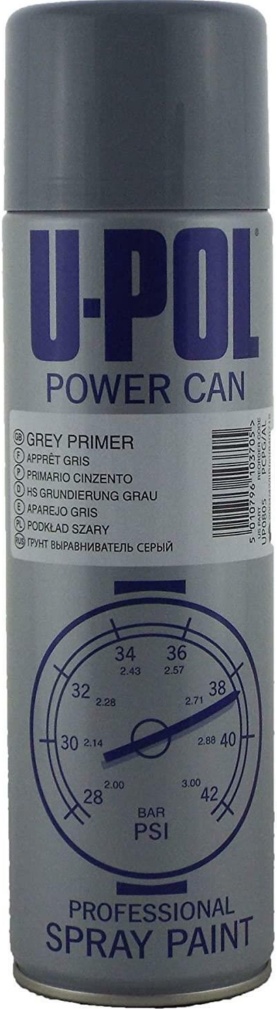 5X U-Pol Grey Primer Spray High Build Power Can Aerosol Professional 500ml