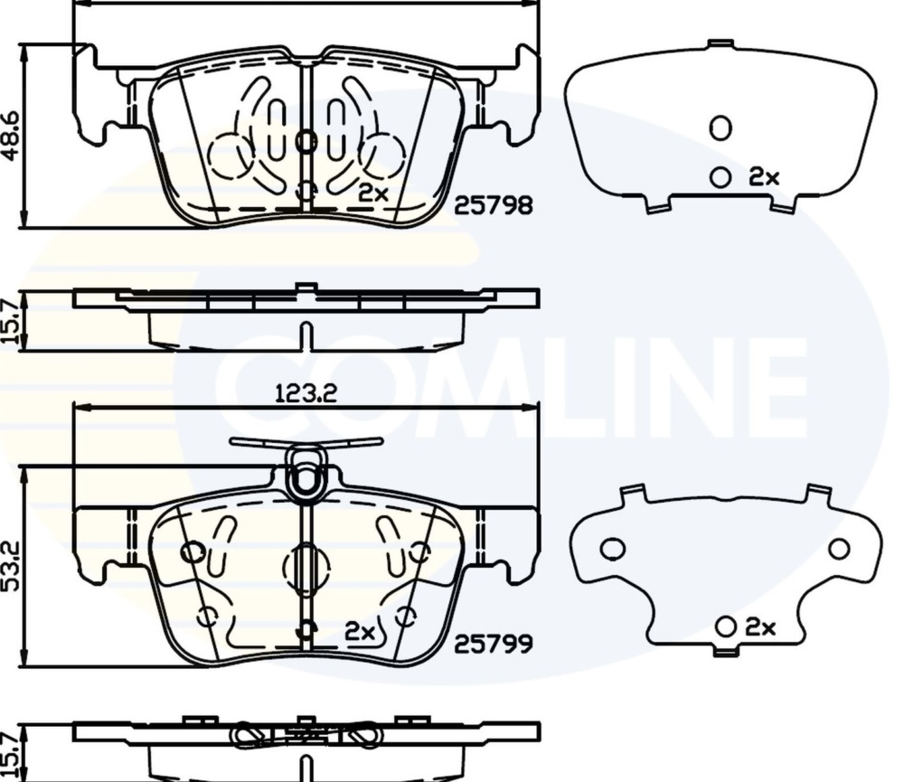 Rear COMLINE CBP02243 Brake Pad Set, disc brake for FORD,FORD USA