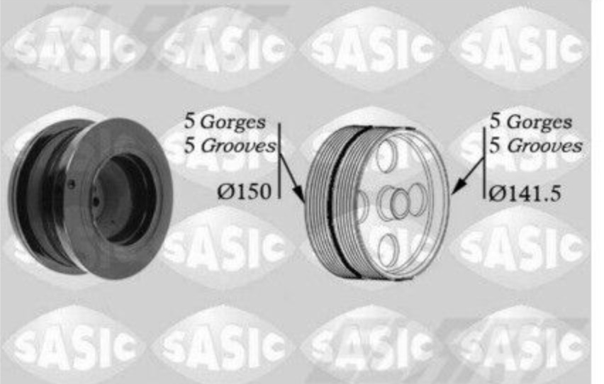 SASIC 9001812 Belt Pulley, crankshaft for BMW,LAND ROVER,OPEL