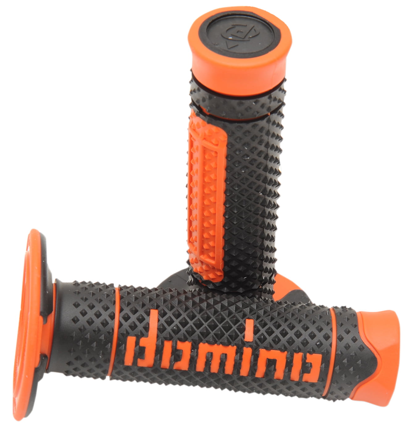 Domino DSH Off-Road Black-Orange Closed Grips 22 Mm L 120 Mm For Motorcycle