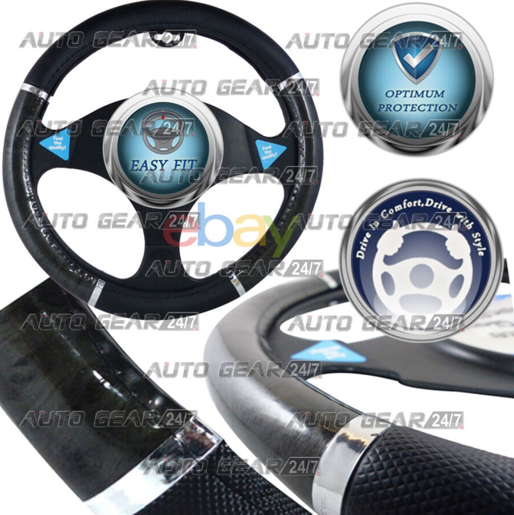 Streetwize Steering Wheel Cover - Luxury - Black/Metallic
