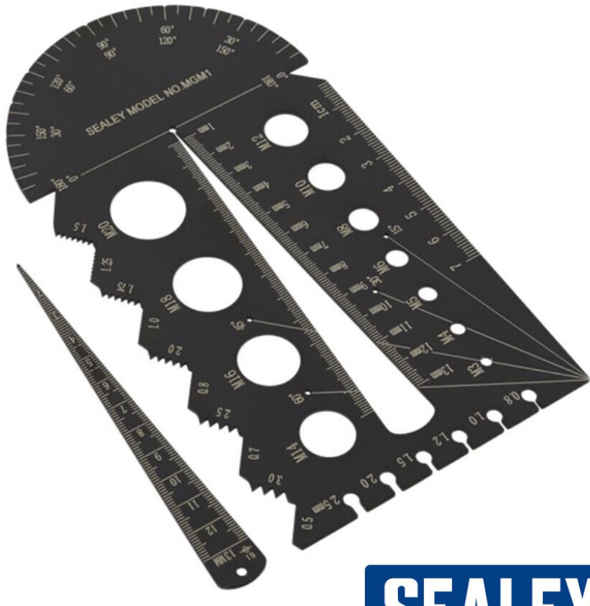 Sealey MGM1 Multi-Gauge Metric Stainless steel multifunction thread pitch