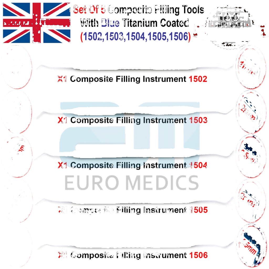 Composite Filling Instruments Restorative lab Amalgam Plastic Placement Set Of 5