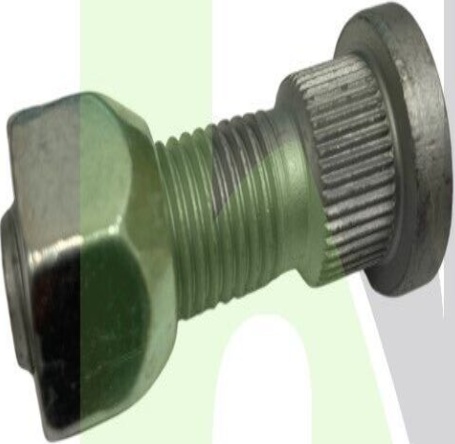 4 x M12 Wheel Studs and Nuts, 12mm x 1.5mm pitch, Trailer, 13.2mm Spline Maypole
