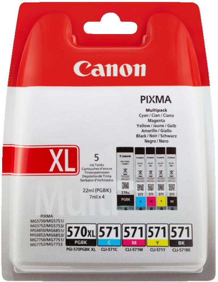 CANON PGI570XL 571 Ink Cartridges Multipack Black Cyan Magenta Yellow MG7753 mg