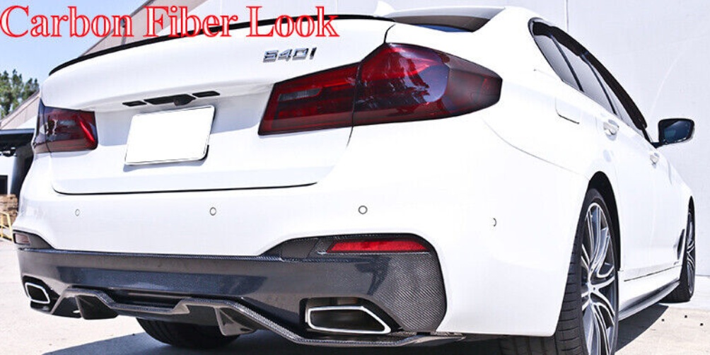 FOR BMW 5 SERIES G30 G31 M SPORT M PERFORMANCE REAR BUMPER DIFFUSER CARBON LOOK