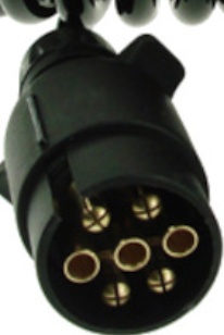 Maypole 5901 2.5m 7 to 8 Pin Curly Conversion Lead - 7 Pin Plug To 8 Pin Plug