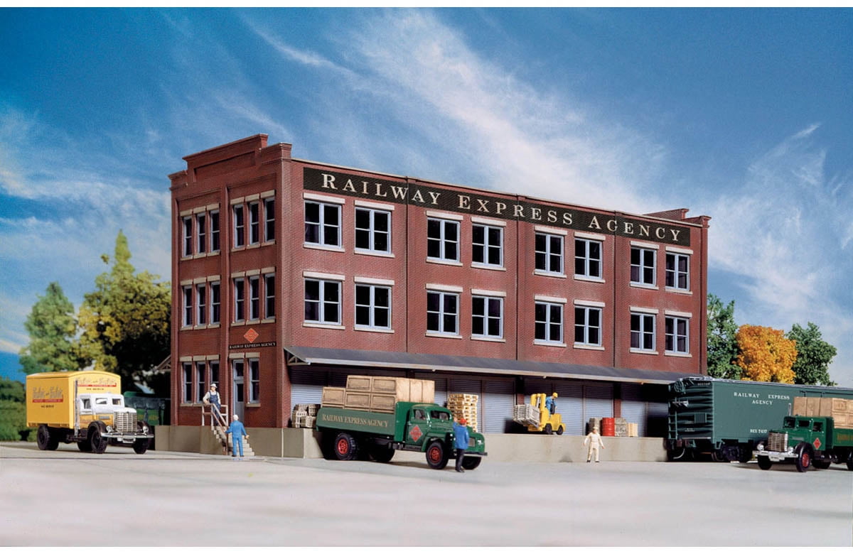 Ponte Pietra Grey Walthers Cornerstone Series Kit Ho Scale Railway Express Agency (Rea) Transfer Building, 8,