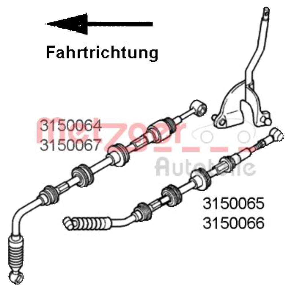 Original METZGER Cable Pull Gearbox 3150065 for Citroën Fiat Peugeot