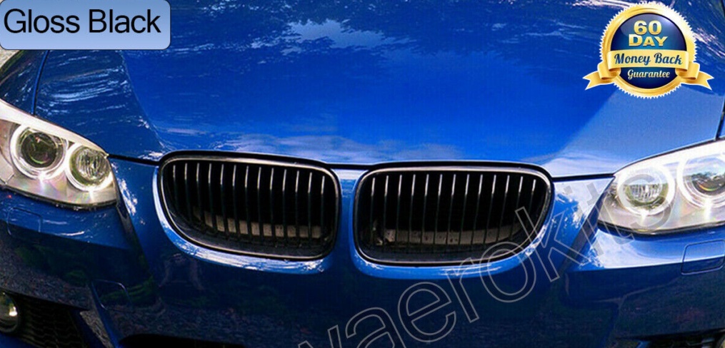 Gloss Black Front Kidney Grilles For BMW E92 E93 3-Series Coupe 10-2013 Facelift