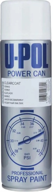 UPOL Power Can Clear Coat Lacquer Top Coat Fast Drying High Gloss Aerosol 500ml