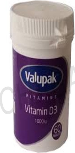 Valupak Vitamin D3 1000Iu 60 Tablets - Image 5
