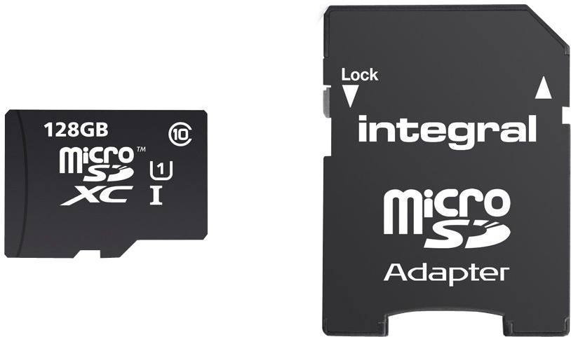 Integral 128 Gb Microsdxc Class Memory Card For Smartphones And Tablets, Up To 80 Mb/S, U1 Rating Size 10
