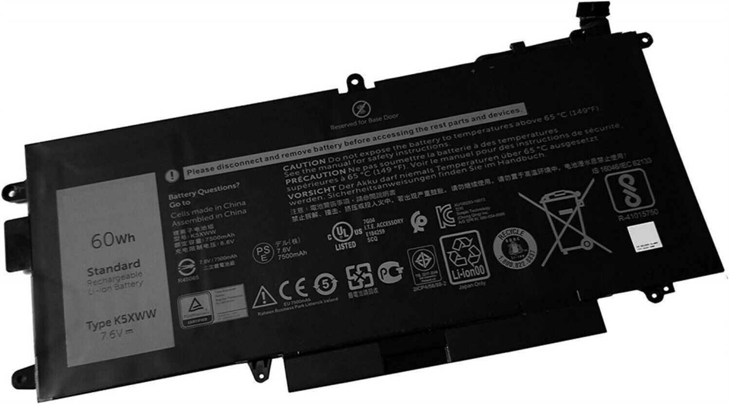 DELL BTRY PRI 60WHR 4C LITH SMP