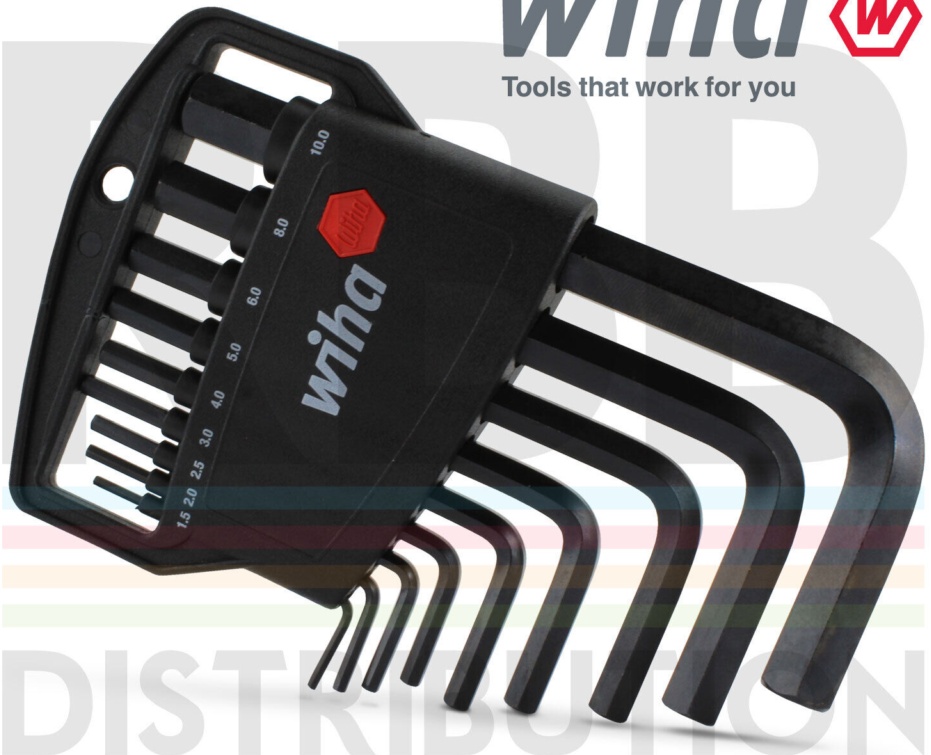 Wiha 06379 L Key Allen Key Hex Compact Black 9pc Set 1.5mm To 10mm With Holder
