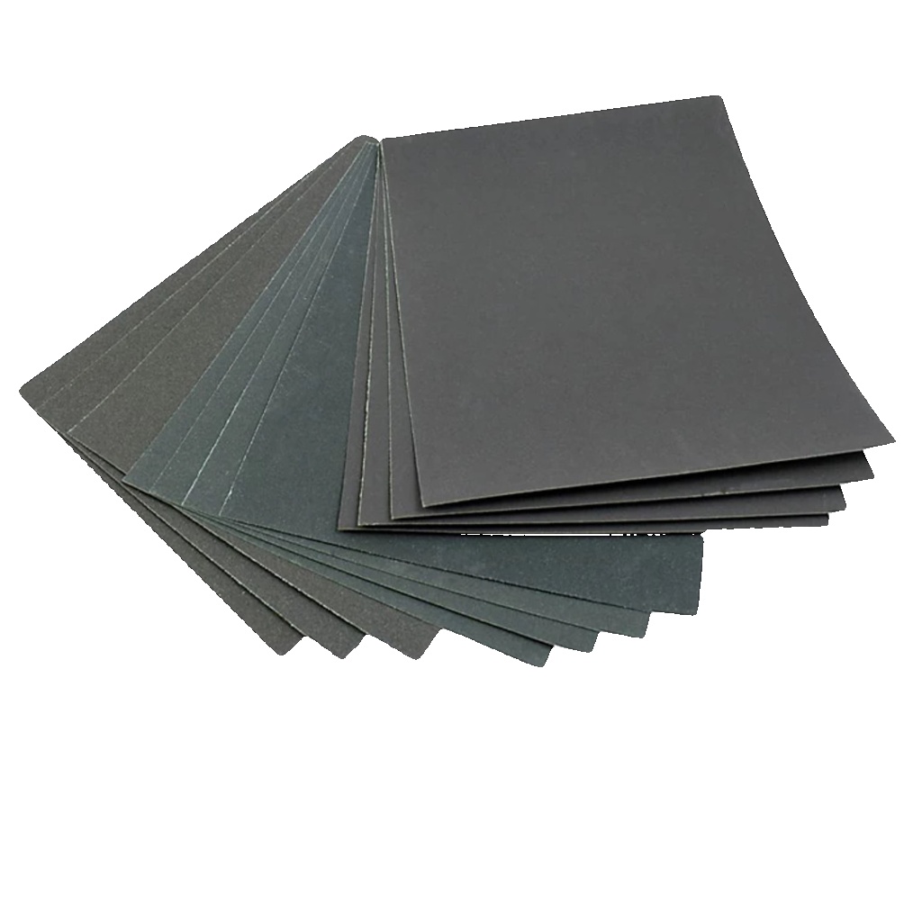 Wet & Dry Sandpaper Sheets Assorted Medium Fine Extra Fine Grit 10 Large Sheets
