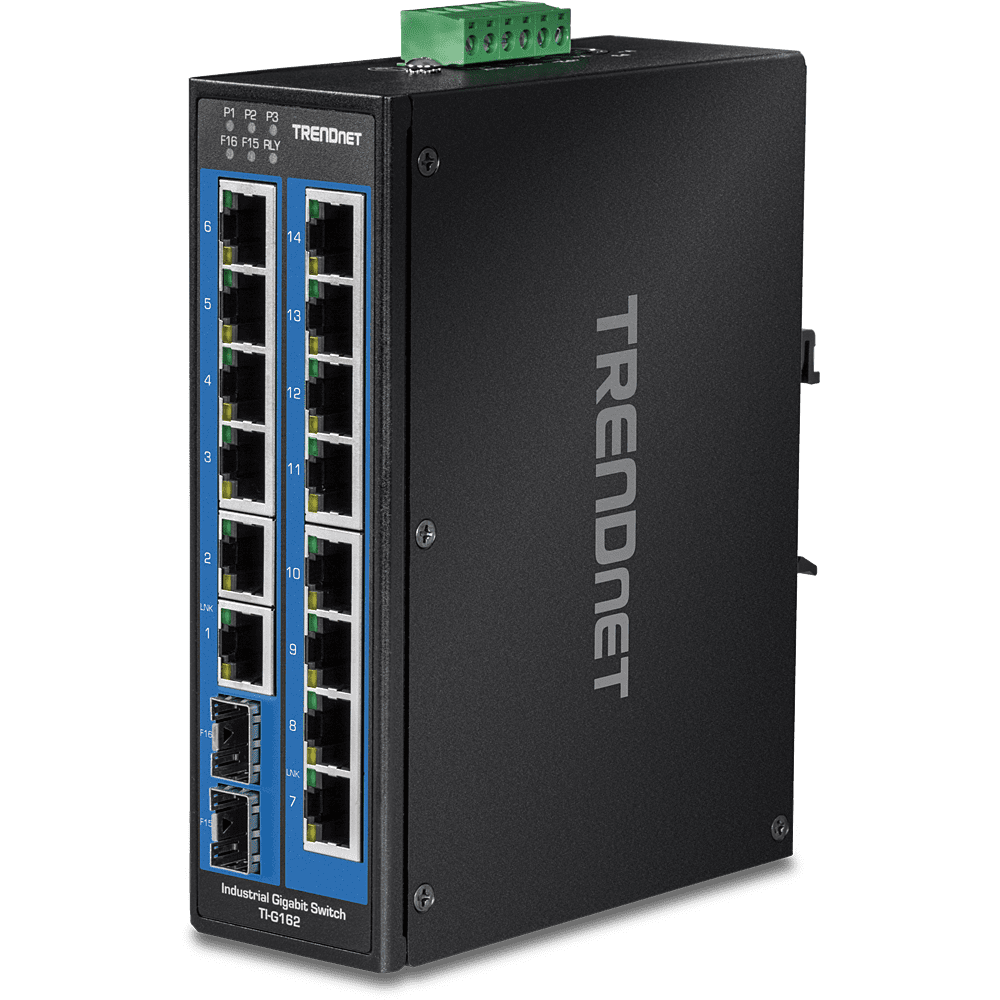 TrendNet TI-G162 Ethernet Switch Rugged IP30 Metal Enclosure
