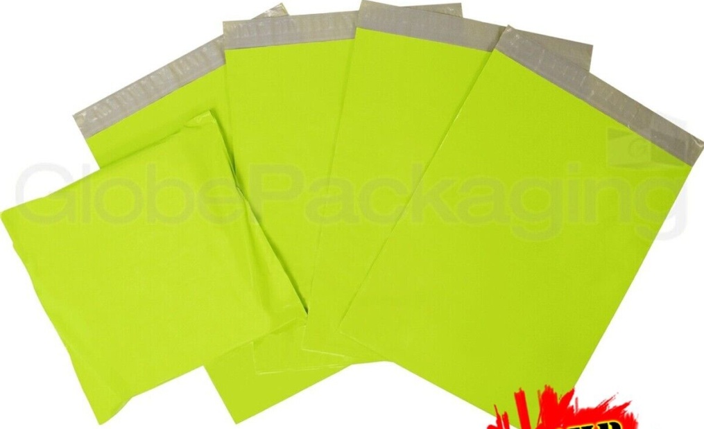 1000 x Strong LIME NEON GREEN 6x9"" Mailing Postal Postage Bags 6""x9"" (165x230mm)