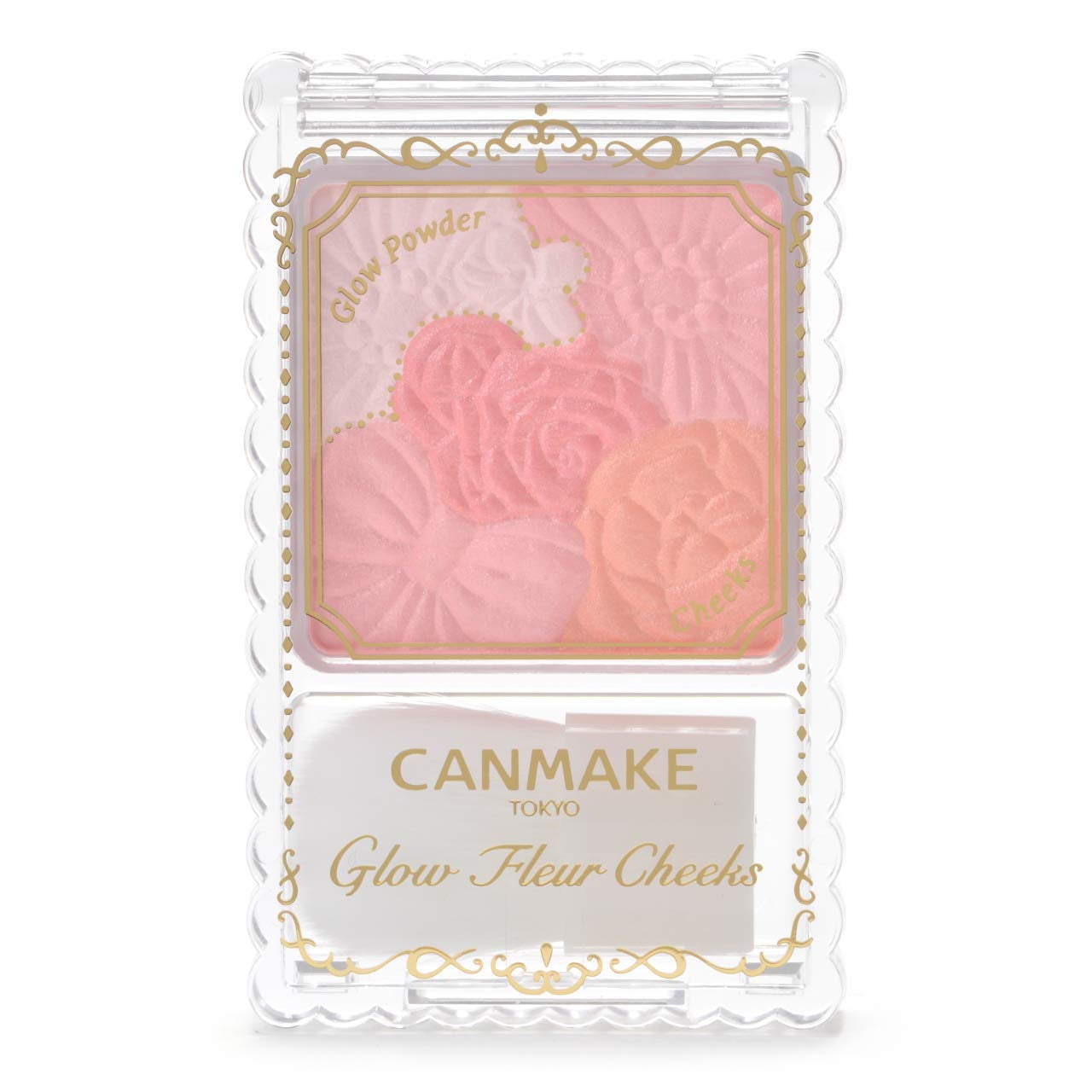Made in JAPAN CANMAKE 02 Apricot Glow Fleur Cheeks Blush Powder with Brush