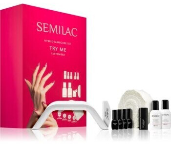SEMILAC gel nail polish kit TRY ME set colours base top coat 36W lamp