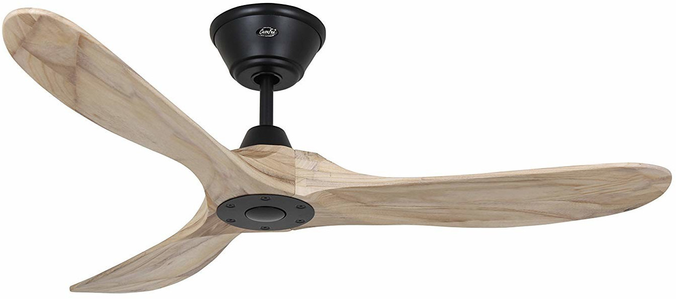 Casafan Eco Genuino Ceiling Fan, Black And Light Wood, 122 Cm, Quiet