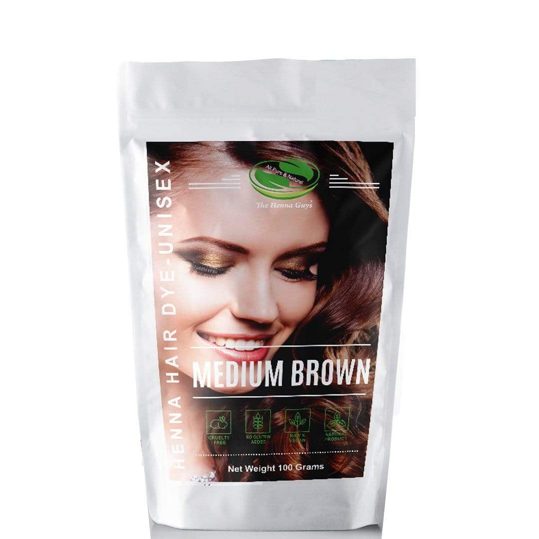 New The Henna Guys Henna Hair & Beard Dye - 100% Natural & Chemical Free - (2 Pack ) Brown Hc Medium